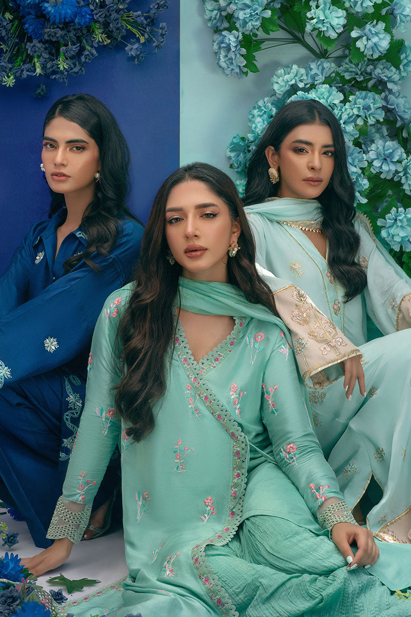 Seaside Blossom Angarkha and Dupatta