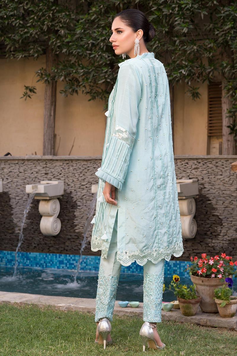 Ice Blue Tassles Shirt