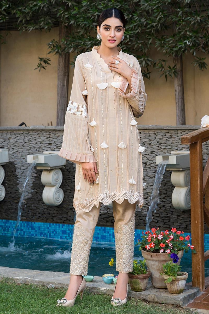 Beige Tassles Shirt