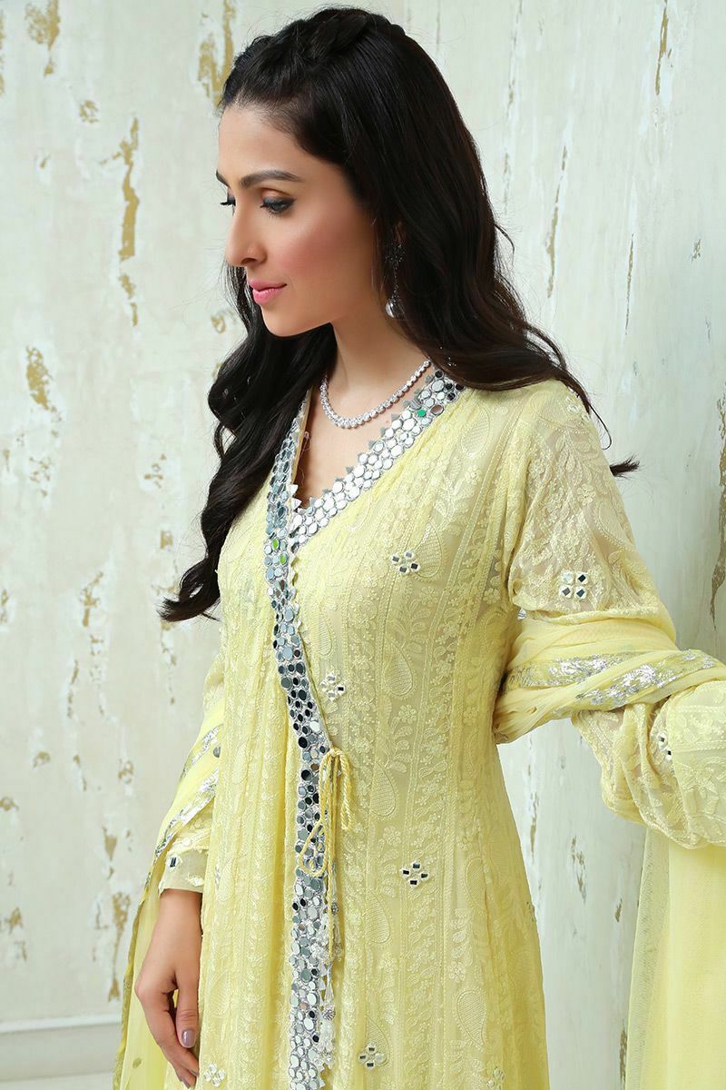 Lemon infusion Kalidaar and Dupatta With Pants