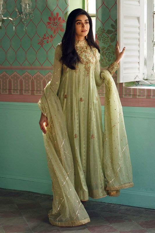 Floral mesh Kalidaar and Dupatta With Pants