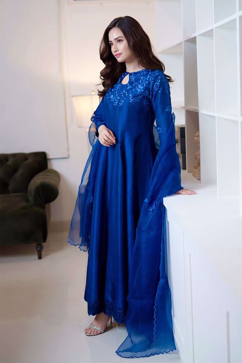 Blue Shadow Kalidaar and Dupatta