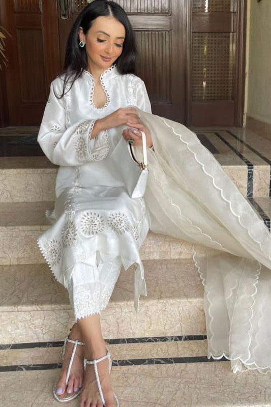 White Desires Shirt and Dupatta
