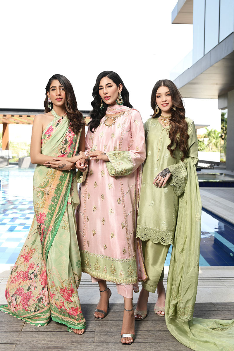 Stone Green Shirt and Dupatta