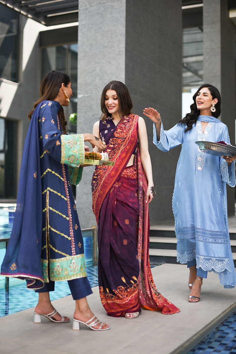 Crystal Blue Shirt and Dupatta