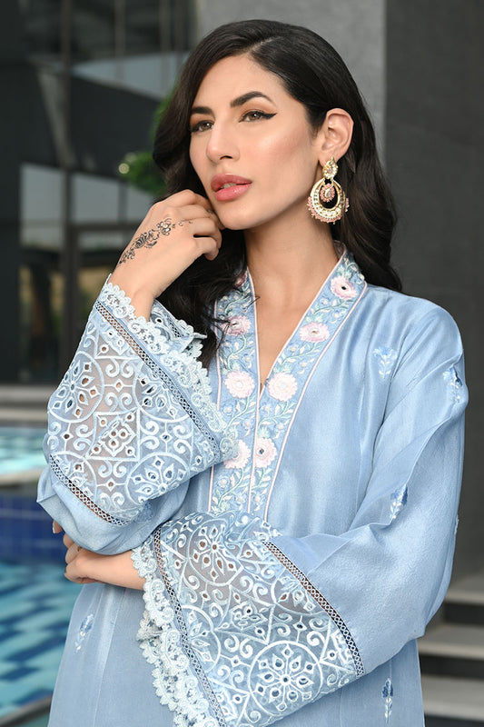 Crystal Blue Shirt and Dupatta