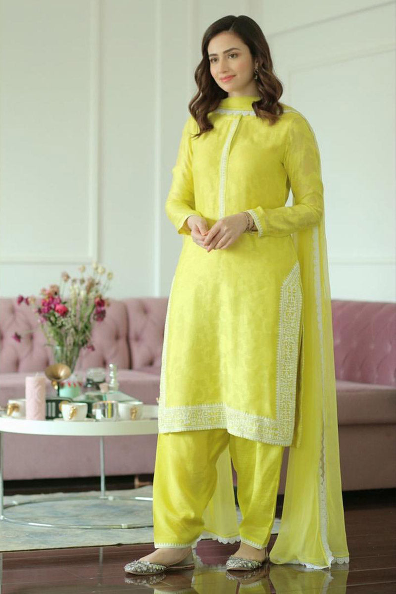 Floating Pearl Shirt and Dupatta With Pants