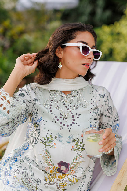 Crema Shirt And Dupatta