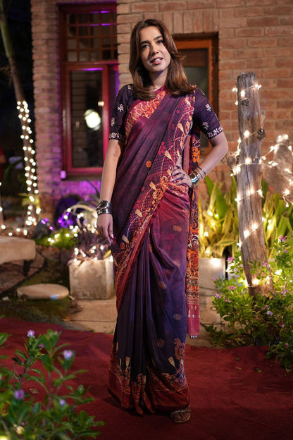 Vintage Voilet Saree