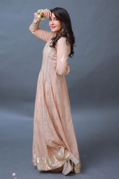 Taupe Kalidar and Dupatta