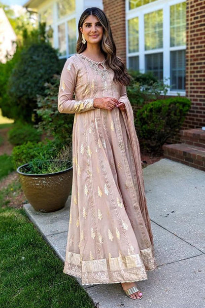 Taupe Kalidar and Dupatta