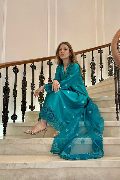Marine Green Shirt and Dupatta