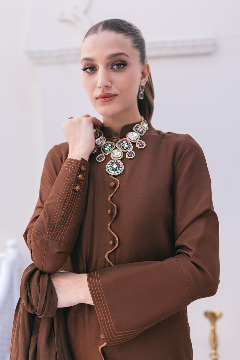 Sepia Shirt and Dupatta