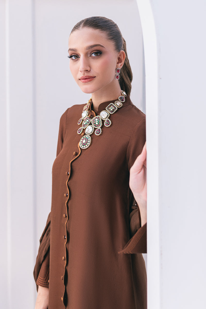 Sepia Shirt and Dupatta