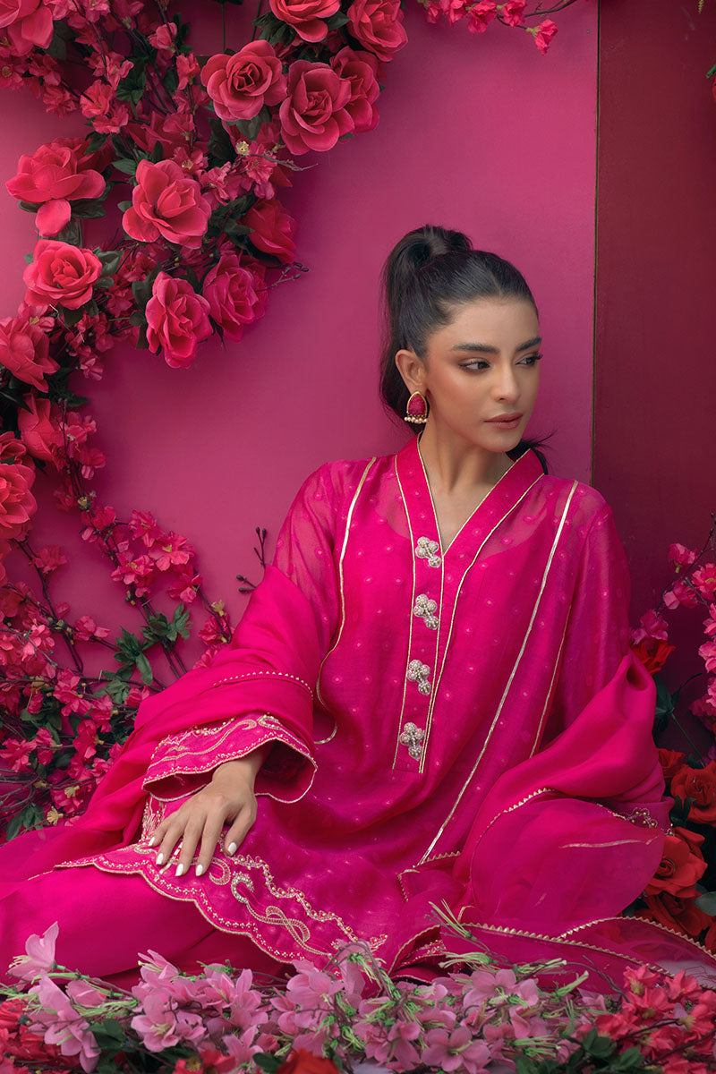 Fuchsia Fantasy Shirt and Dupatta