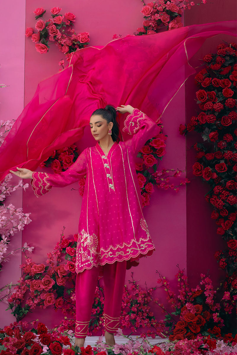 Fuchsia Fantasy Shirt and Dupatta