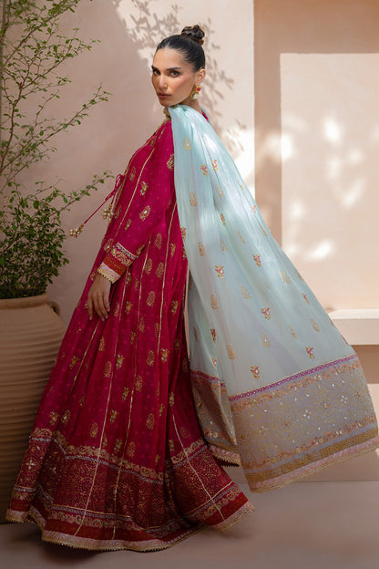 Serene Mosaic Angarkha and Pants With Dupatta