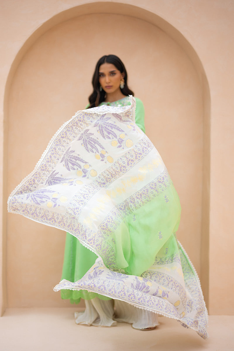 Verde Kalidaar and Dupatta