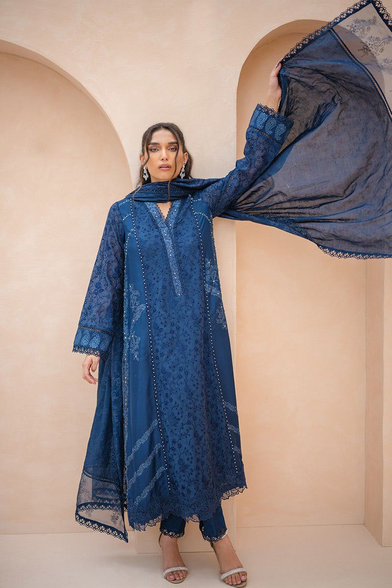 Sapphire Whispers Shirt and Dupatta