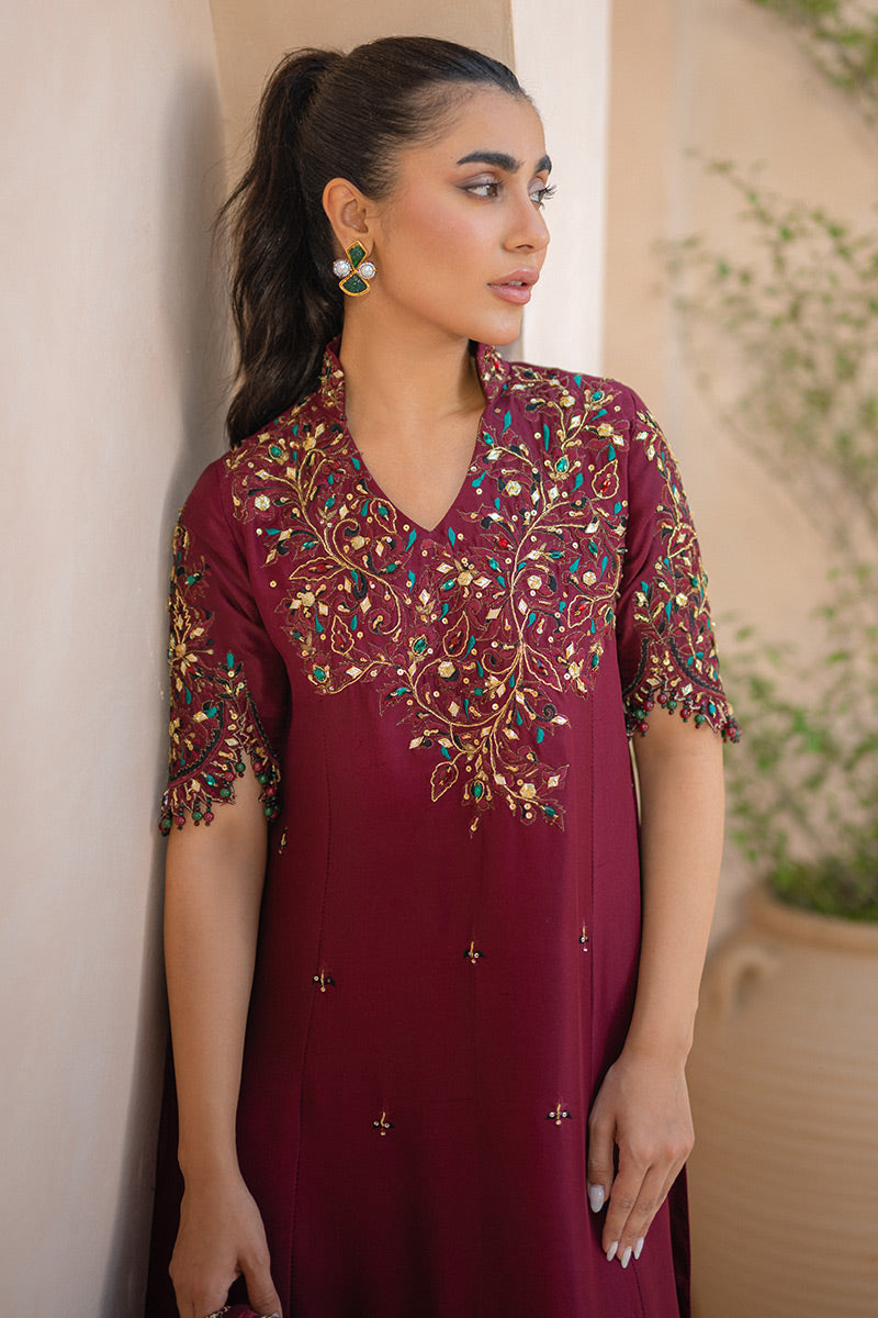 Crimson Shirt and Dupatta