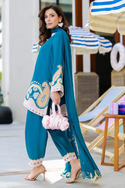 Mavi Shirt and Dupatta