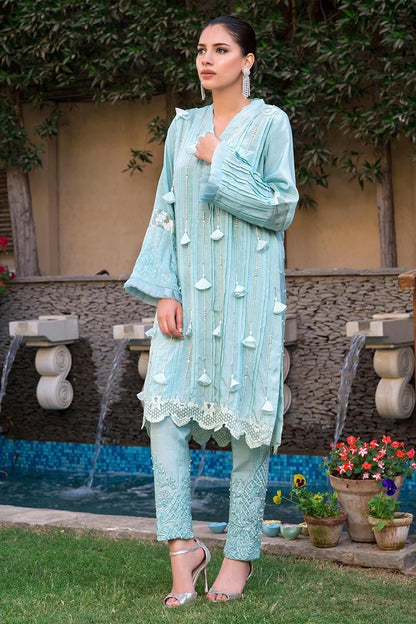 Ice Blue Tassles Shirt