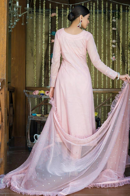 Powder Pink Angarkha and Dupatta