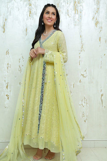 Lemon infusion Kalidaar and Dupatta With Pants