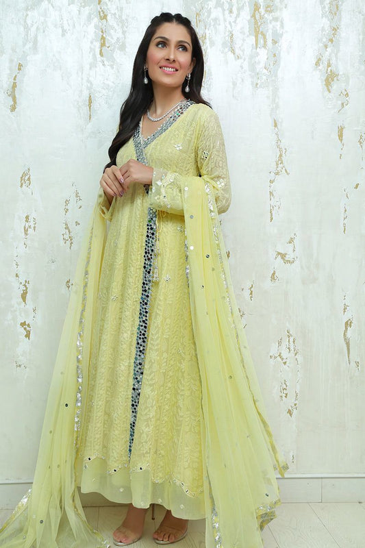 Lemon infusion Kalidaar and Dupatta With Pants