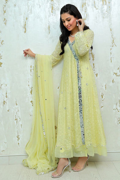 Lemon infusion Kalidaar and Dupatta With Pants