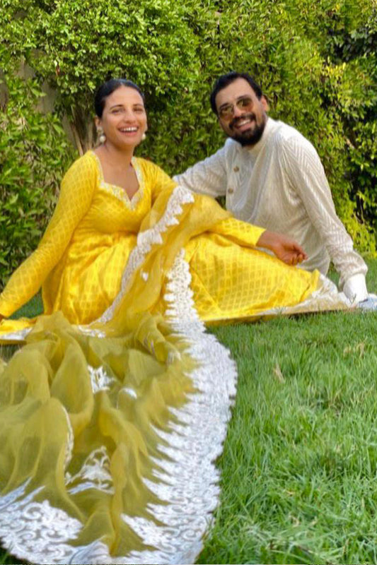 Yellow Glory Kalidaar and Dupatta