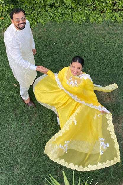 Yellow Glory Kalidaar and Dupatta