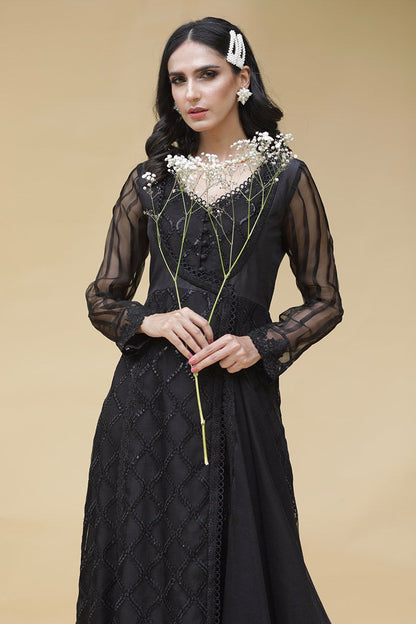 Black array Angarkha and Dupatta With Pants