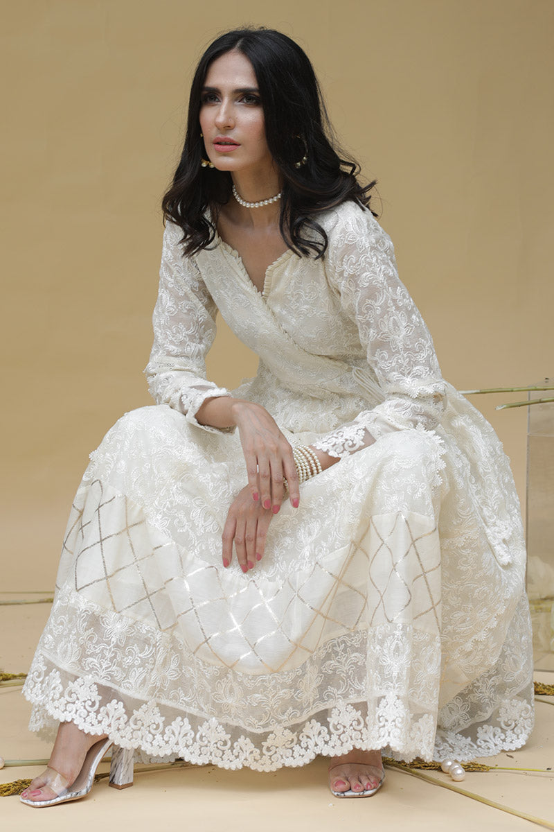 Kinar Angarkha and Dupatta With Pants