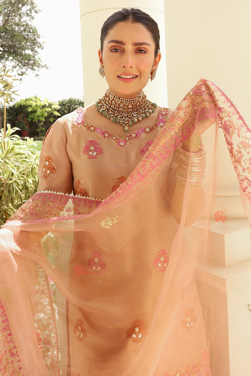 Taupe Shirt and Dupatta With Pants