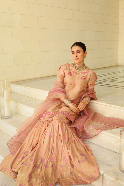 Taupe Shirt and Dupatta With Pants