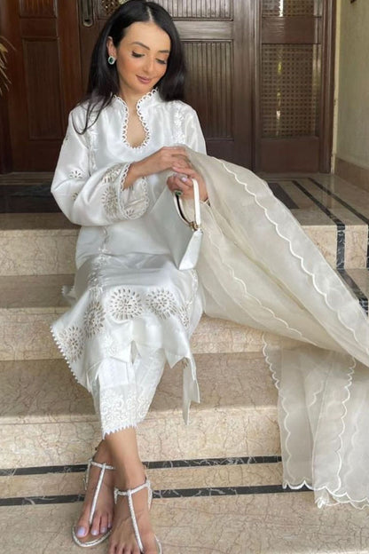 White Desires Shirt and Dupatta