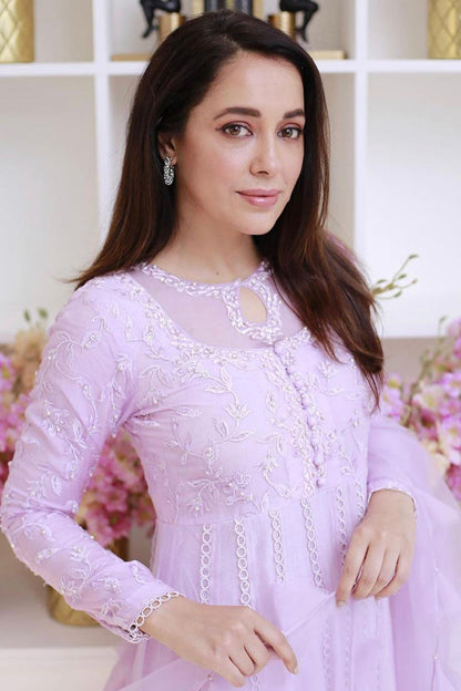 Lavender Myth Kalidaar and Dupatta With Pants