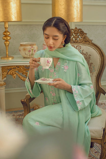 Mint Rose Shirt and Dupatta