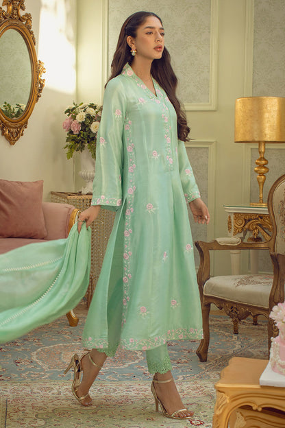 Mint Rose Shirt and Dupatta
