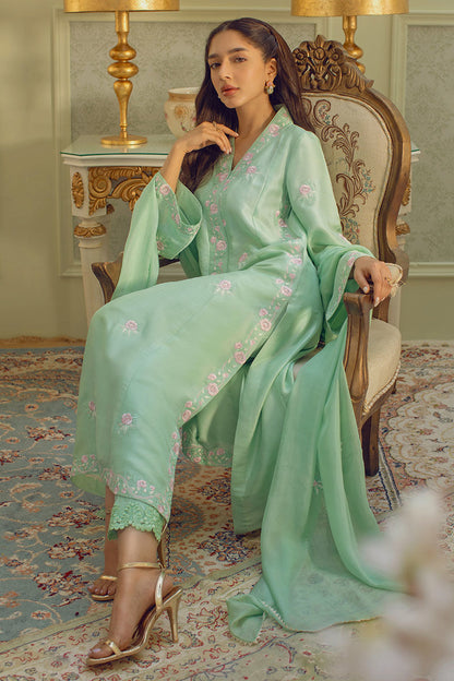 Mint Rose Shirt and Dupatta