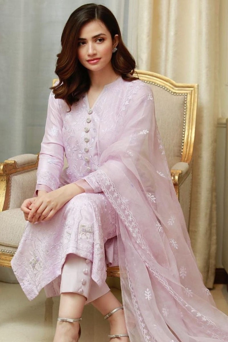 Lavender bunches Shirt and Dupatta With Pants