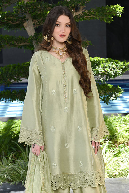 Stone Green Shirt and Dupatta