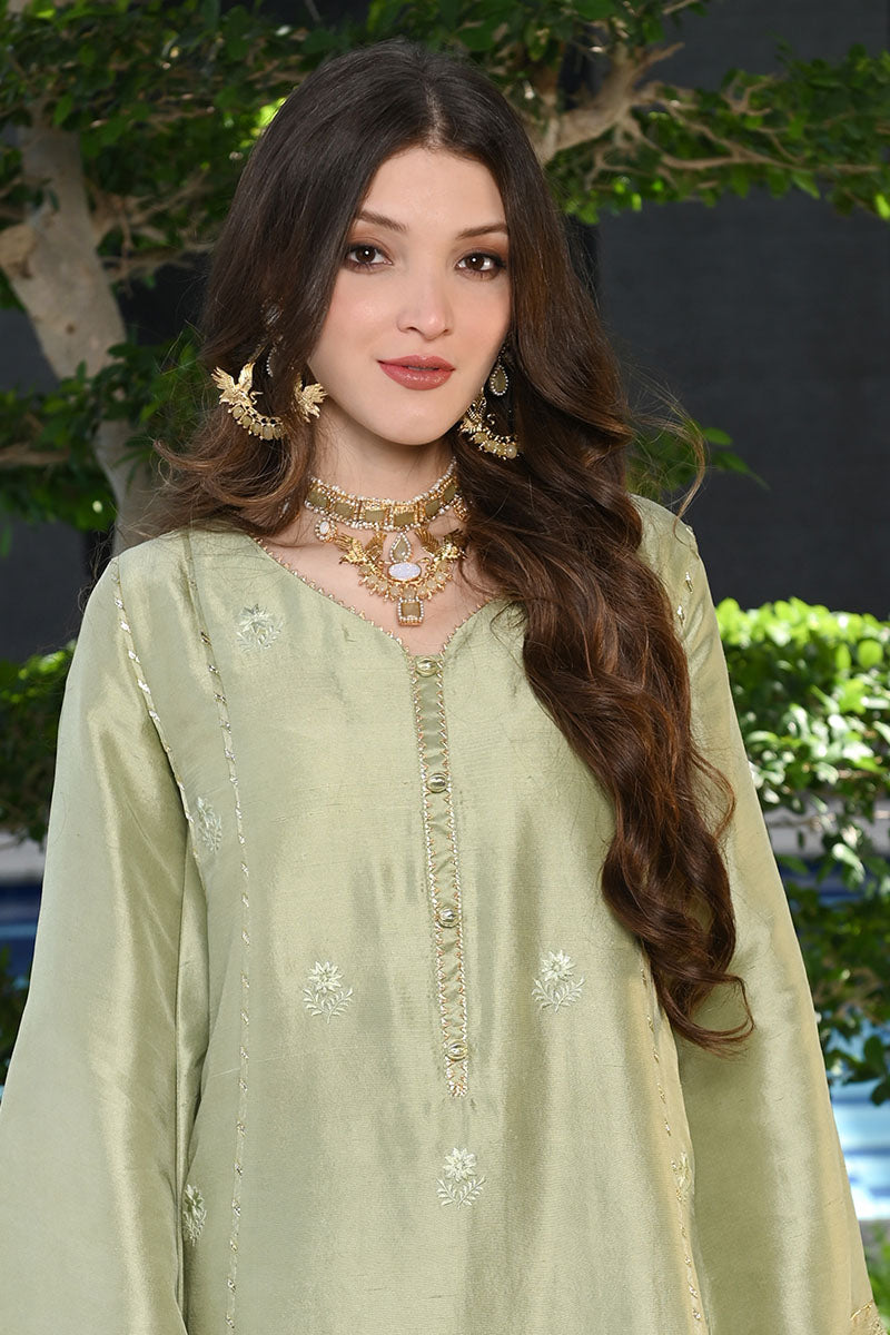 Stone Green Shirt and Dupatta