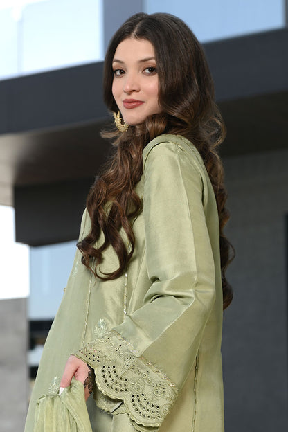 Stone Green Shirt and Dupatta