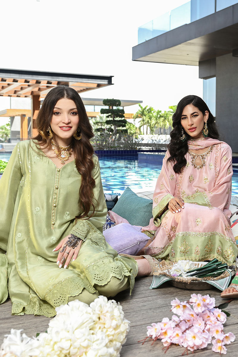 Stone Green Shirt and Dupatta