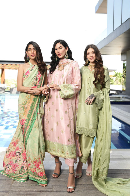 Stone Green Shirt and Dupatta