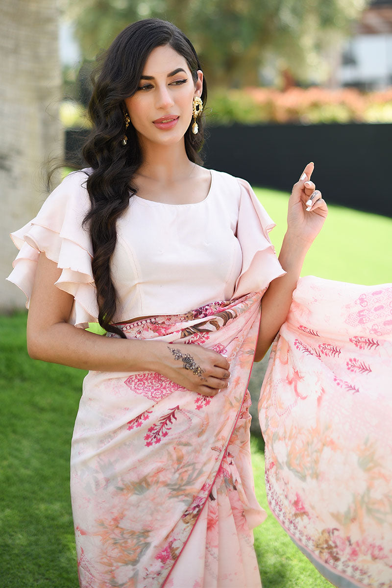 Chalk pink Saree