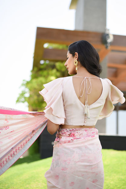 Chalk pink Saree