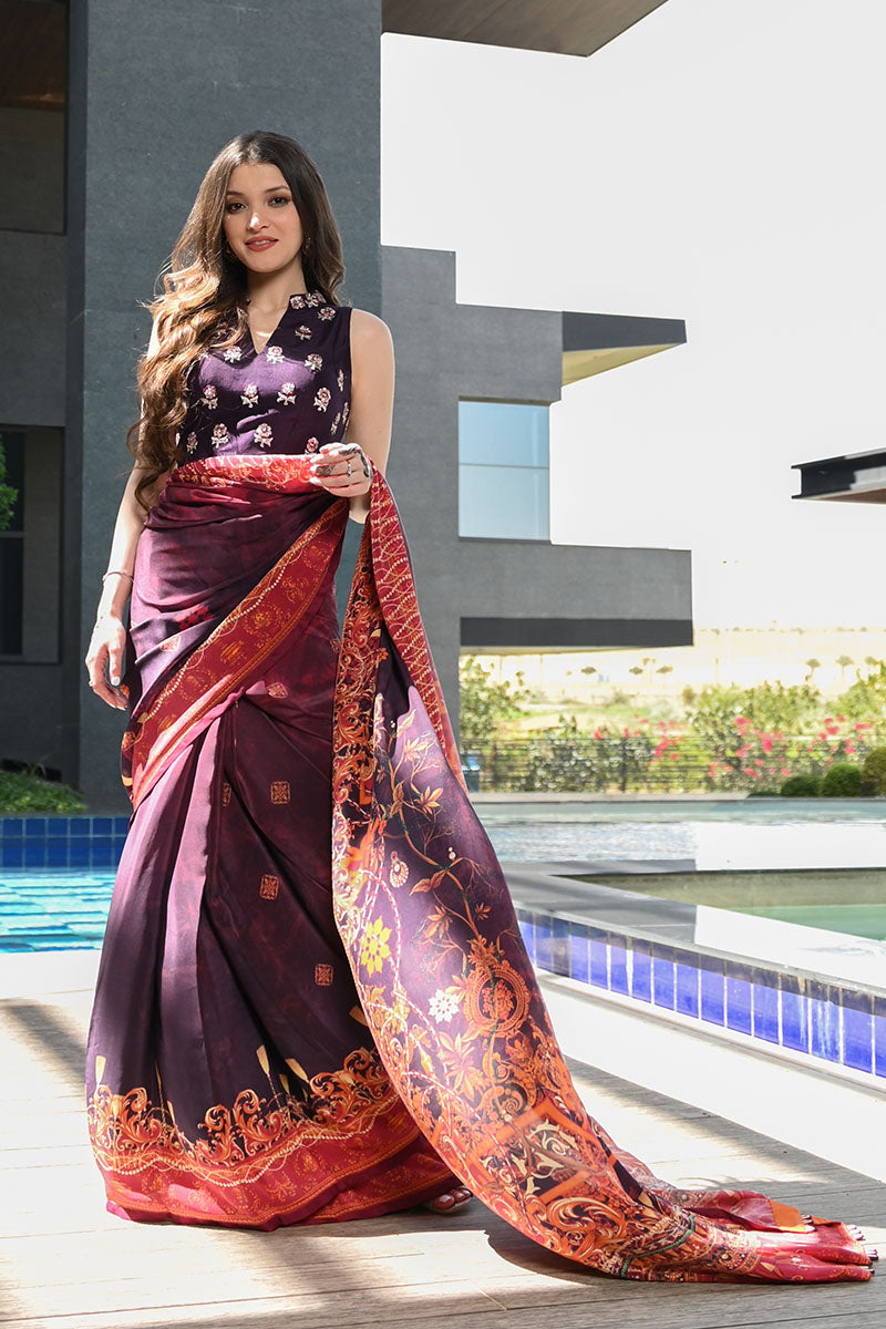 Vintage Voilet Saree